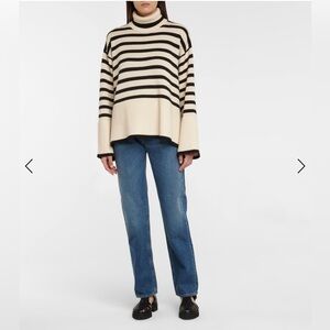 TOTEME Stripe turtleneck wool-blend sweater